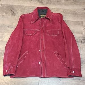 Men's Vintage Leather Suede Shirt Jacket Coat